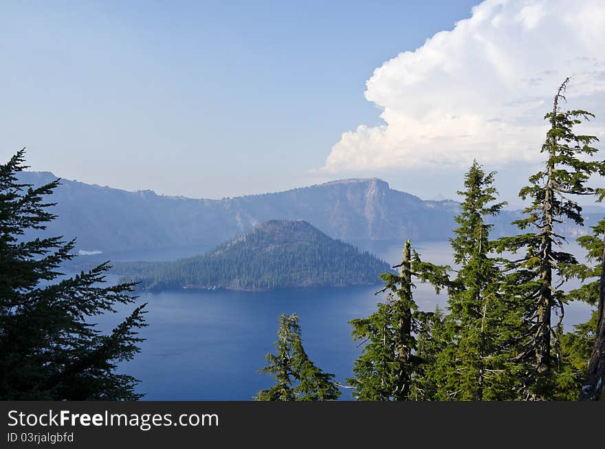 Looking down from the rim of Crater Lake, Oregon, USA. Looking down from the rim of Crater Lake, Oregon, USA.