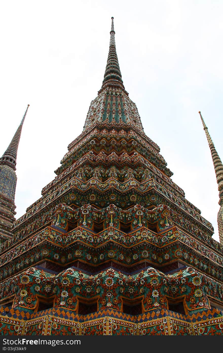 Stupa at Wat pho in Bangkok Thailand