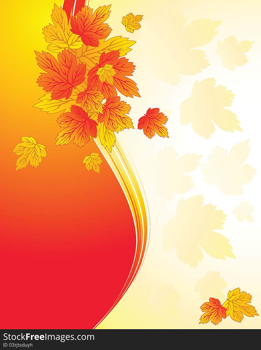 The vector illustration contains the image of autumn background