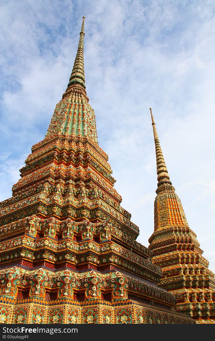 Stupa At Wat Pho In Bangkok Thailand