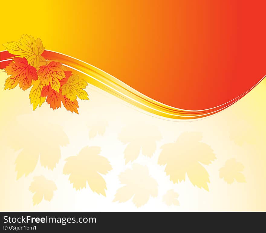 The vector illustration contains the image of autumn background