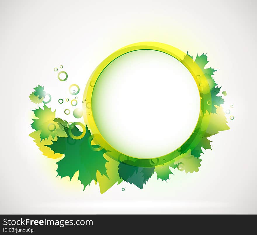 Vector background with leaves, place for your text. Vector background with leaves, place for your text