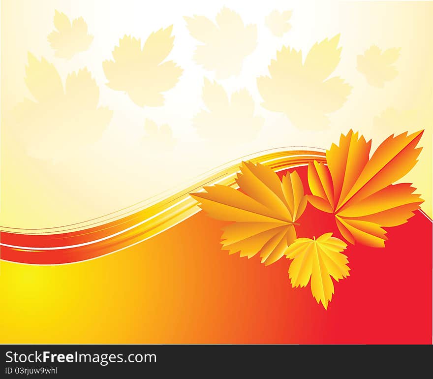 The vector illustration contains the image of autumn leaves