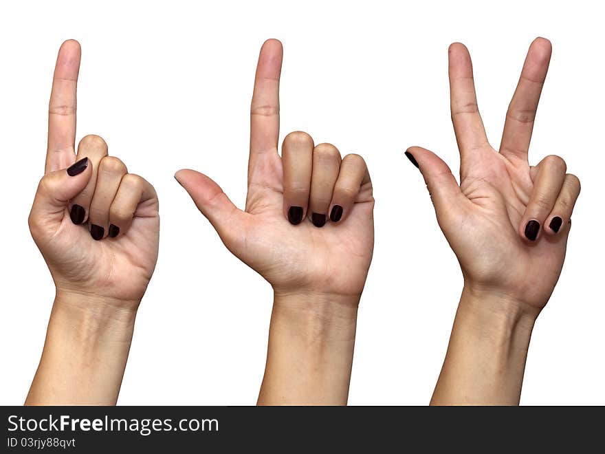 Female Hands Countdown Gesture