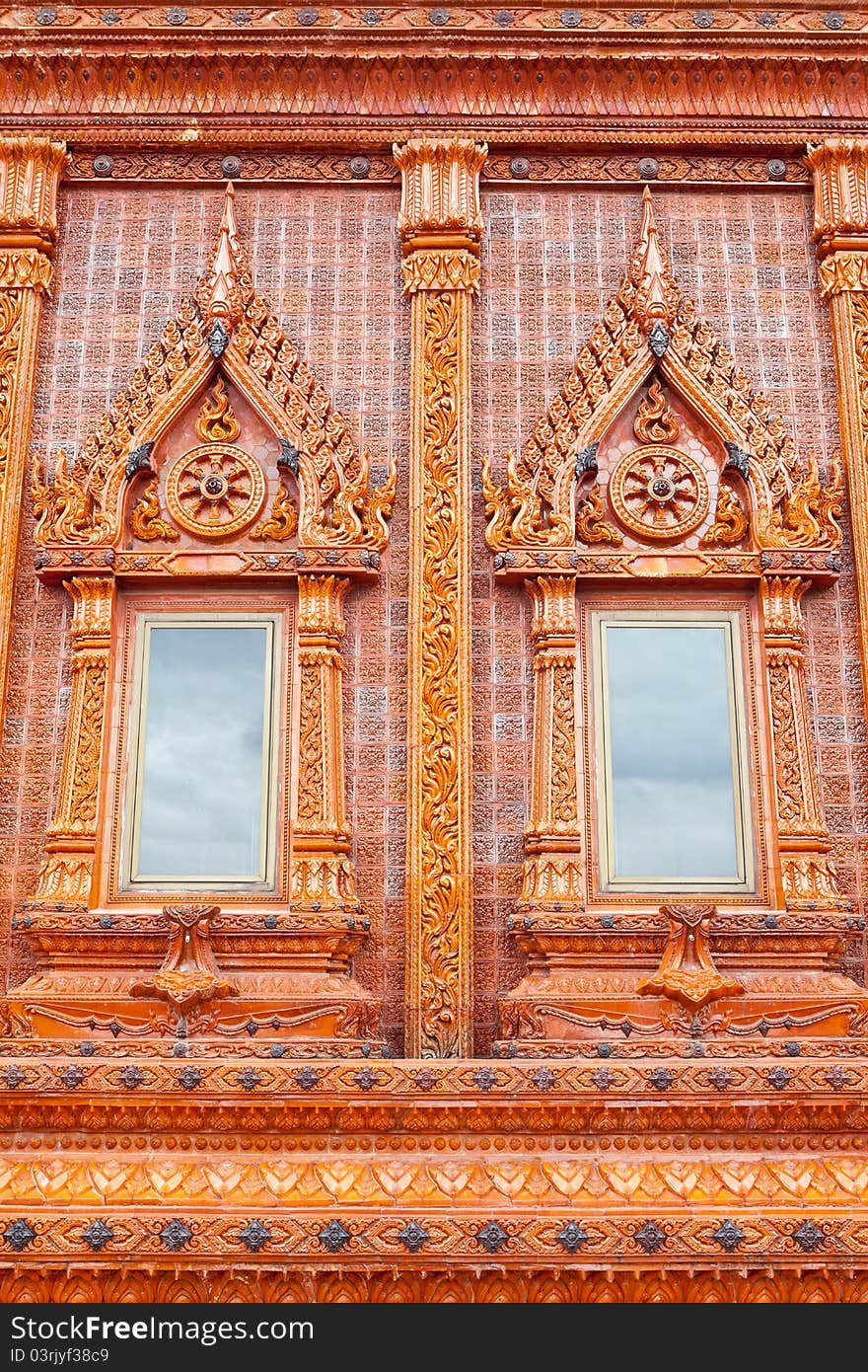 Wood Window in Temple,Thailand