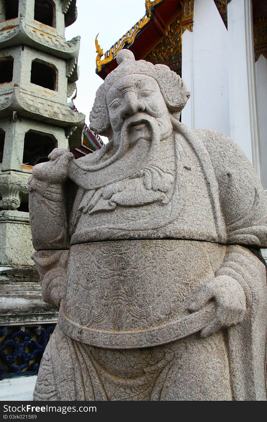 Statue Chinese at Wat Suthat in Bangkok