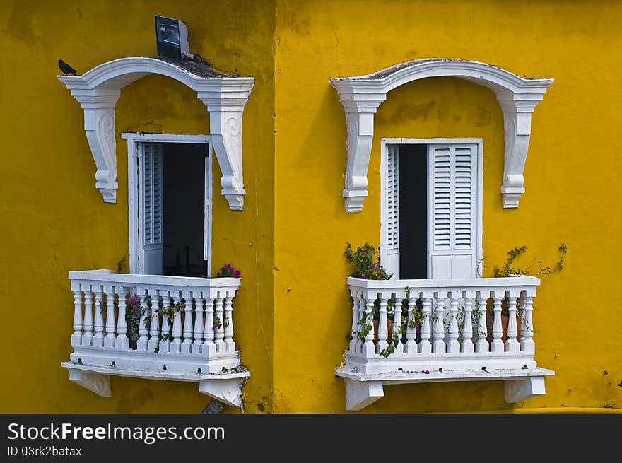 The architecture of Cartagena de indias Colombia