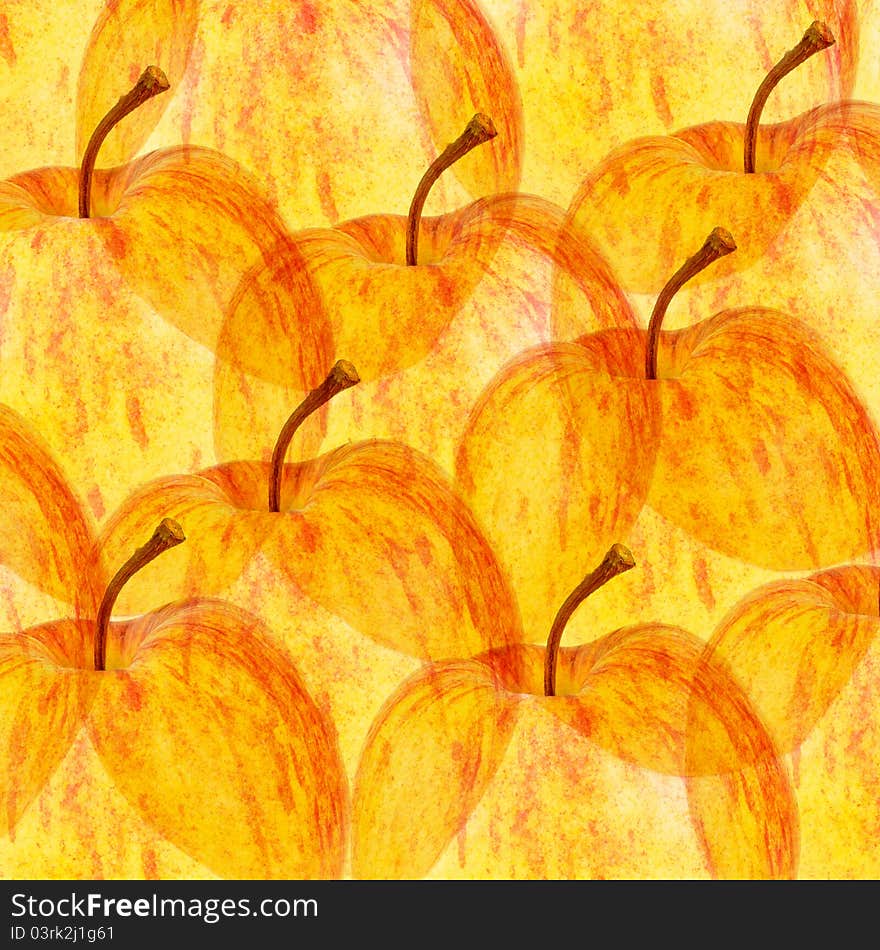 Bright yellow and red apples as a background. Bright yellow and red apples as a background