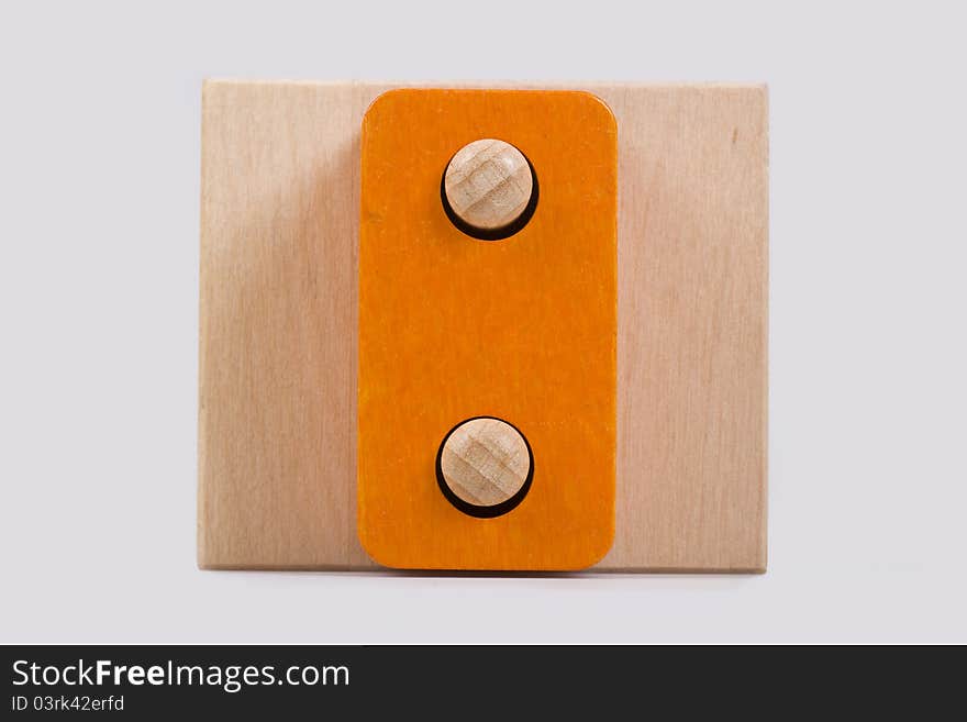 Orange wooden baby blocks element