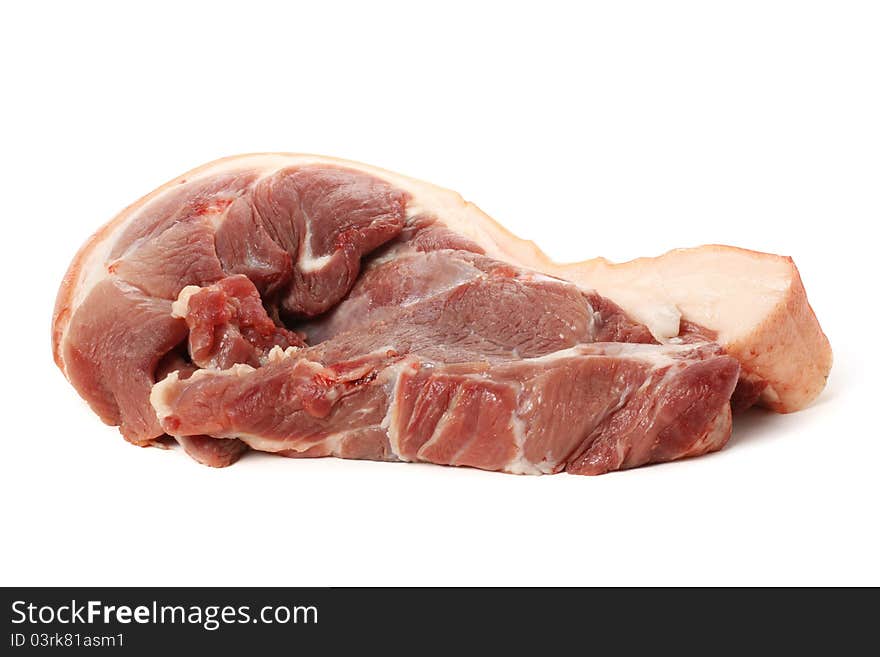 Raw pork isolated on the white background