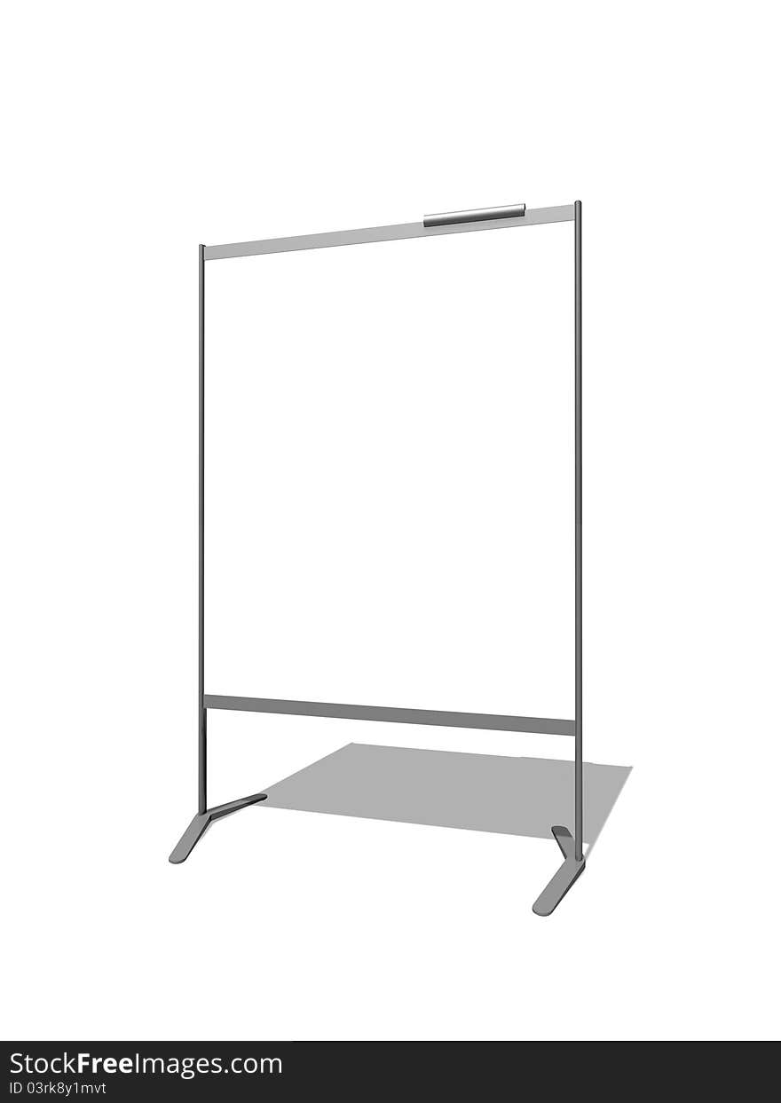 3d illustration of Blank flipchart on white background. 3d illustration of Blank flipchart on white background