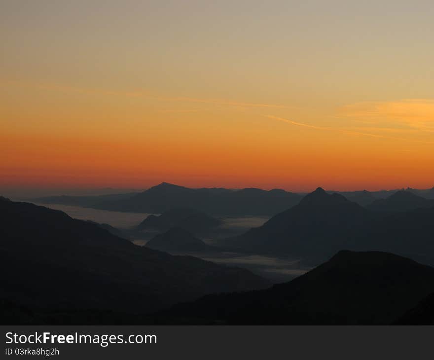 Sunrise Over The Mountains