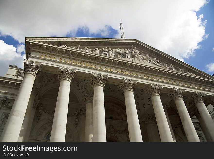 Hub of world finance, the Royal Exchange in the City of London has been in operation since 1565. Hub of world finance, the Royal Exchange in the City of London has been in operation since 1565