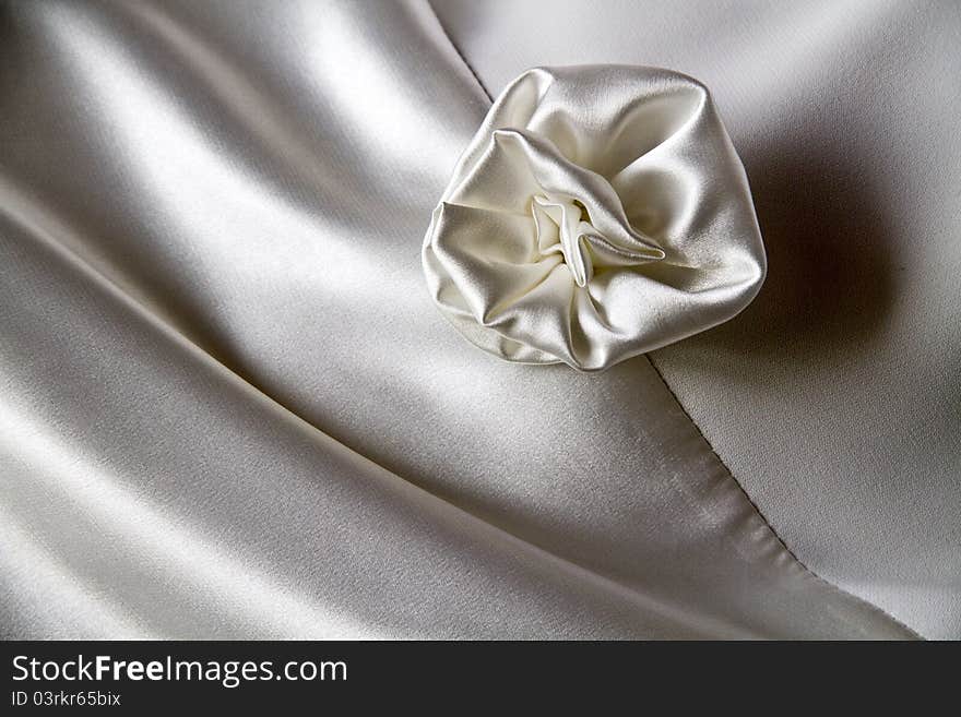 Fabric ribbon detail on a wedding. Fabric ribbon detail on a wedding