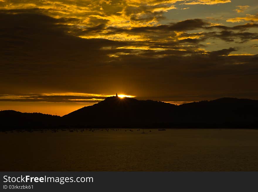 The beautiful sunset in phuket thailand. The beautiful sunset in phuket thailand