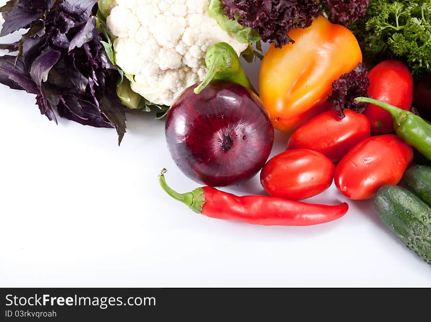 Fresh salad vegetables