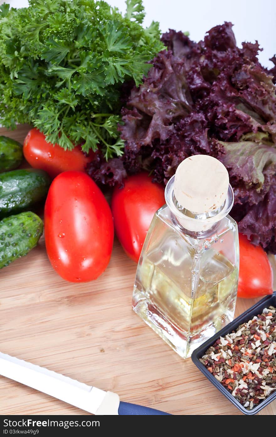 Fresh salad vegetables