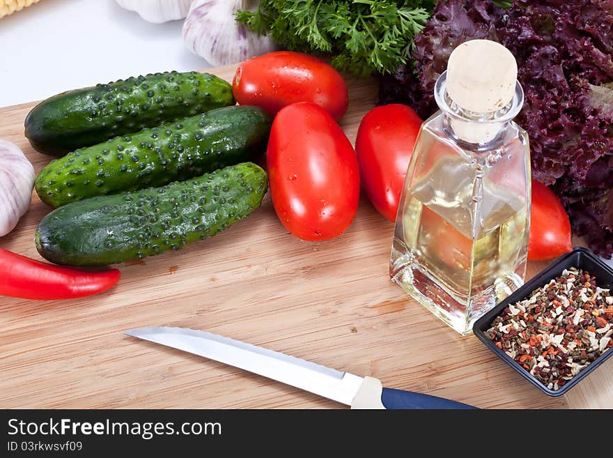 Fresh salad vegetables