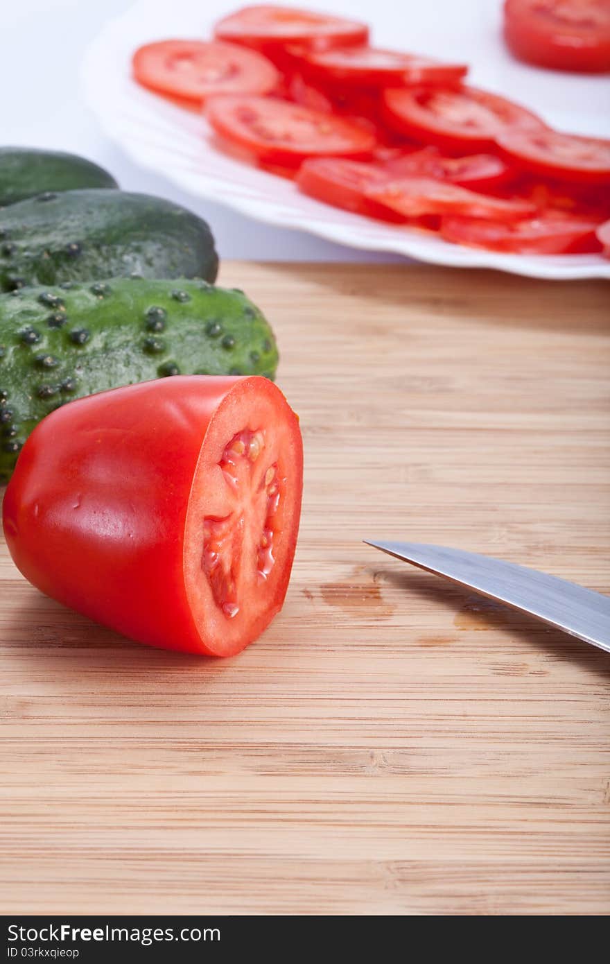 Fresh salad vegetables