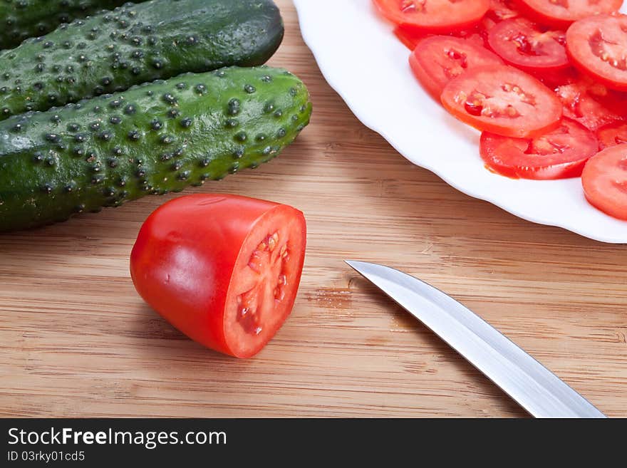 Fresh salad vegetables