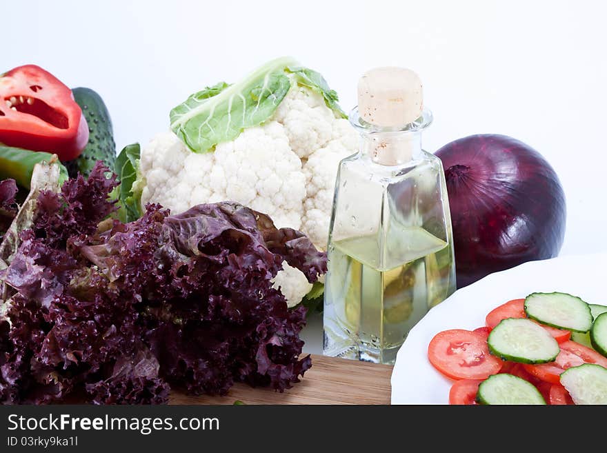 Fresh salad vegetables