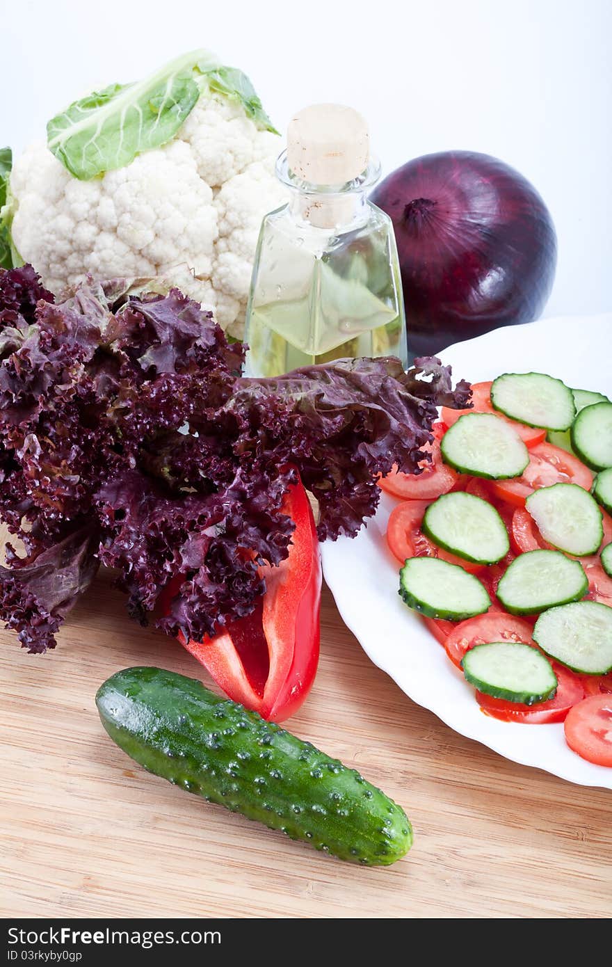 Fresh salad vegetables