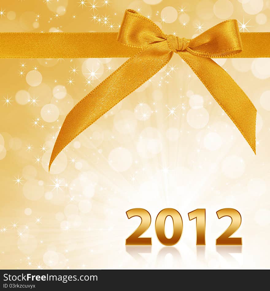 Year 2012 with abstract gold sparkling background. Year 2012 with abstract gold sparkling background