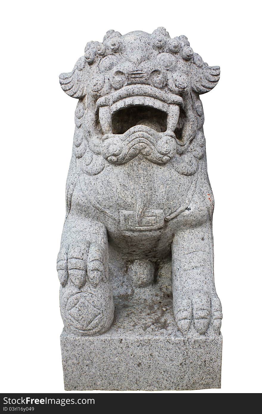 Stone lion carving