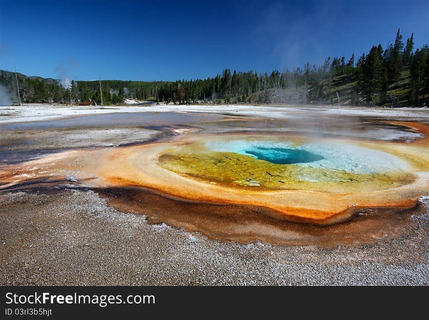 A immage of the geothermal areas of Yellowstone. A immage of the geothermal areas of Yellowstone