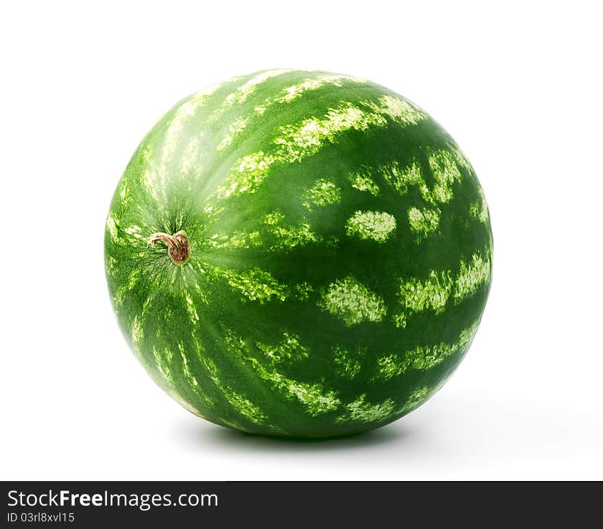 The whole water-melon on a white background. The whole water-melon on a white background