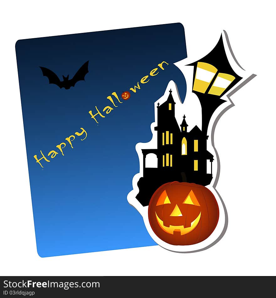 Blue halloween background vector illustration