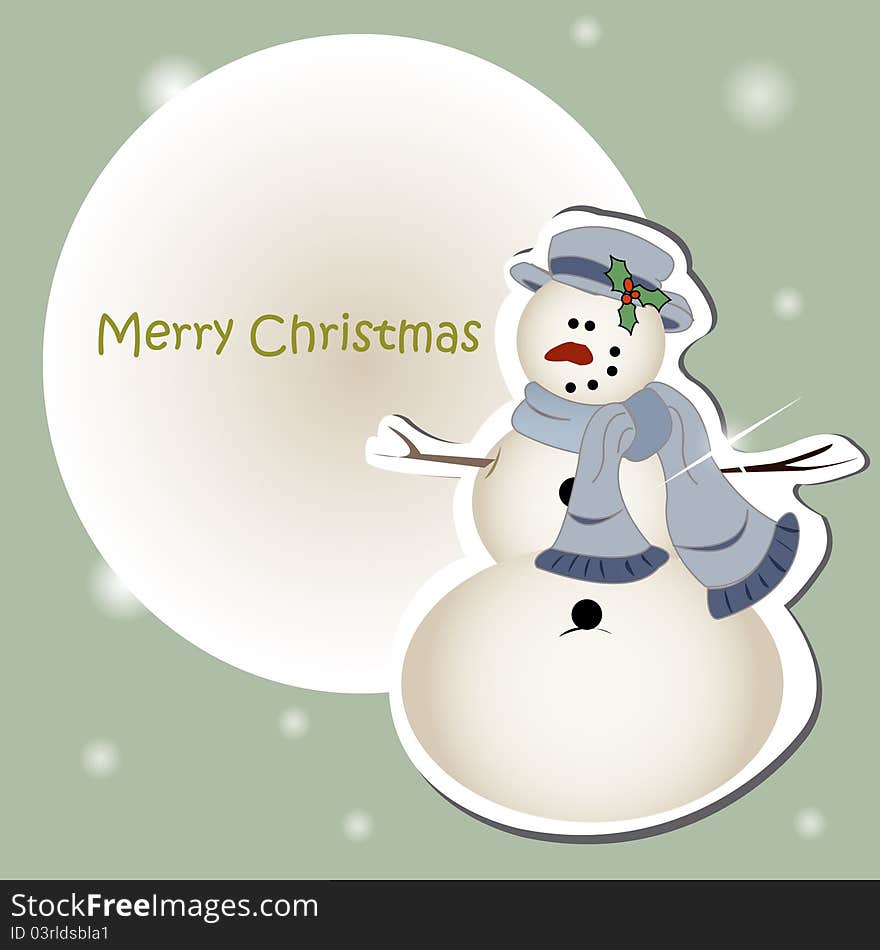 Christmas happy snowman vector illustration. Christmas happy snowman vector illustration