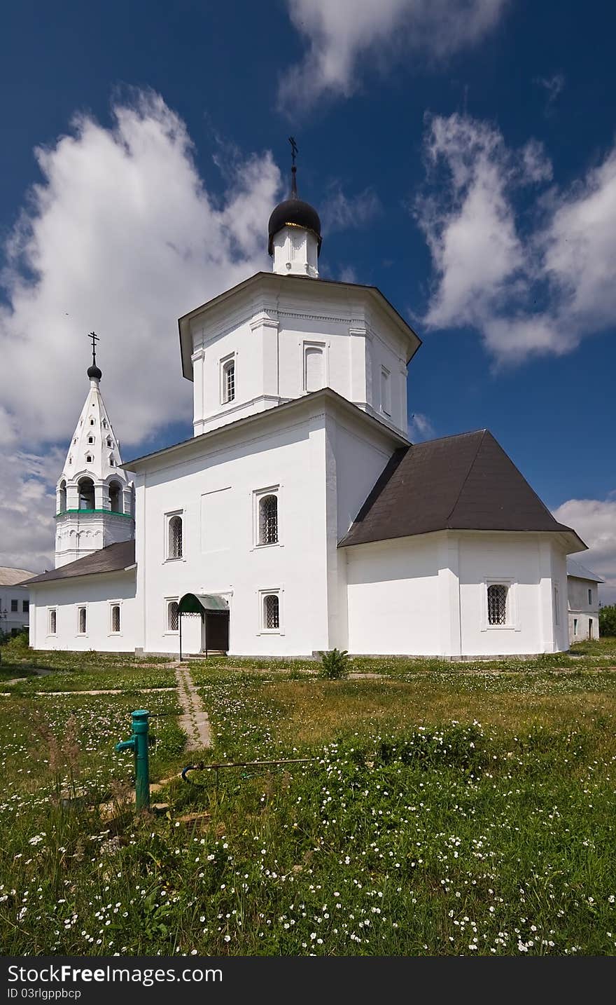 Nativity of Virgin Mary cathedral in Bobrenev Orthodox monastery near Kolomna town, Moscow region, Central Russia.