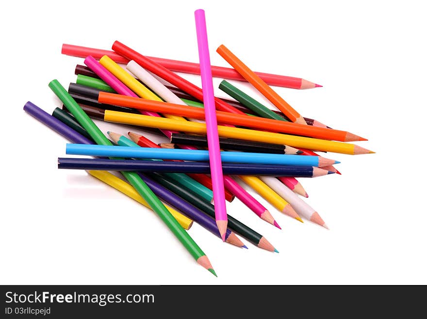 Heap of colored pencils