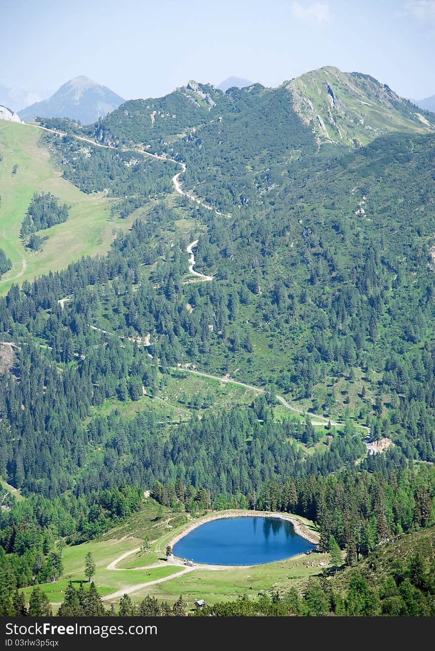 Artificial mountain lake in Austria/Carinthia