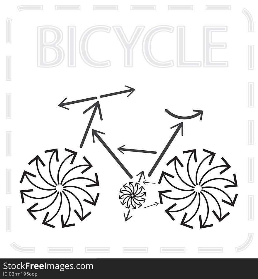 Bicycle from arrows. Abstract sport illustration. Bicycle from arrows. Abstract sport illustration.