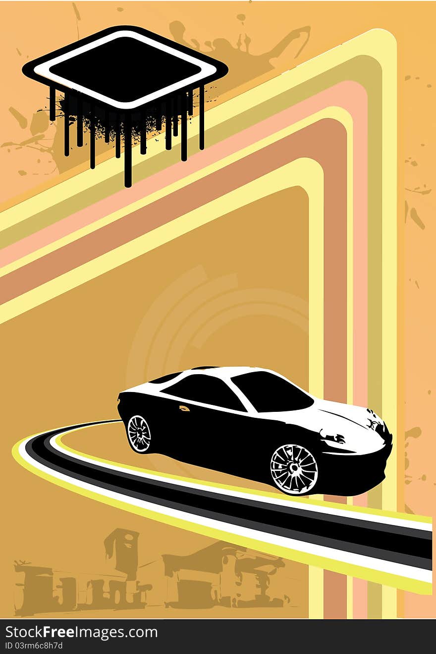 Sport car abstract design on grunge background