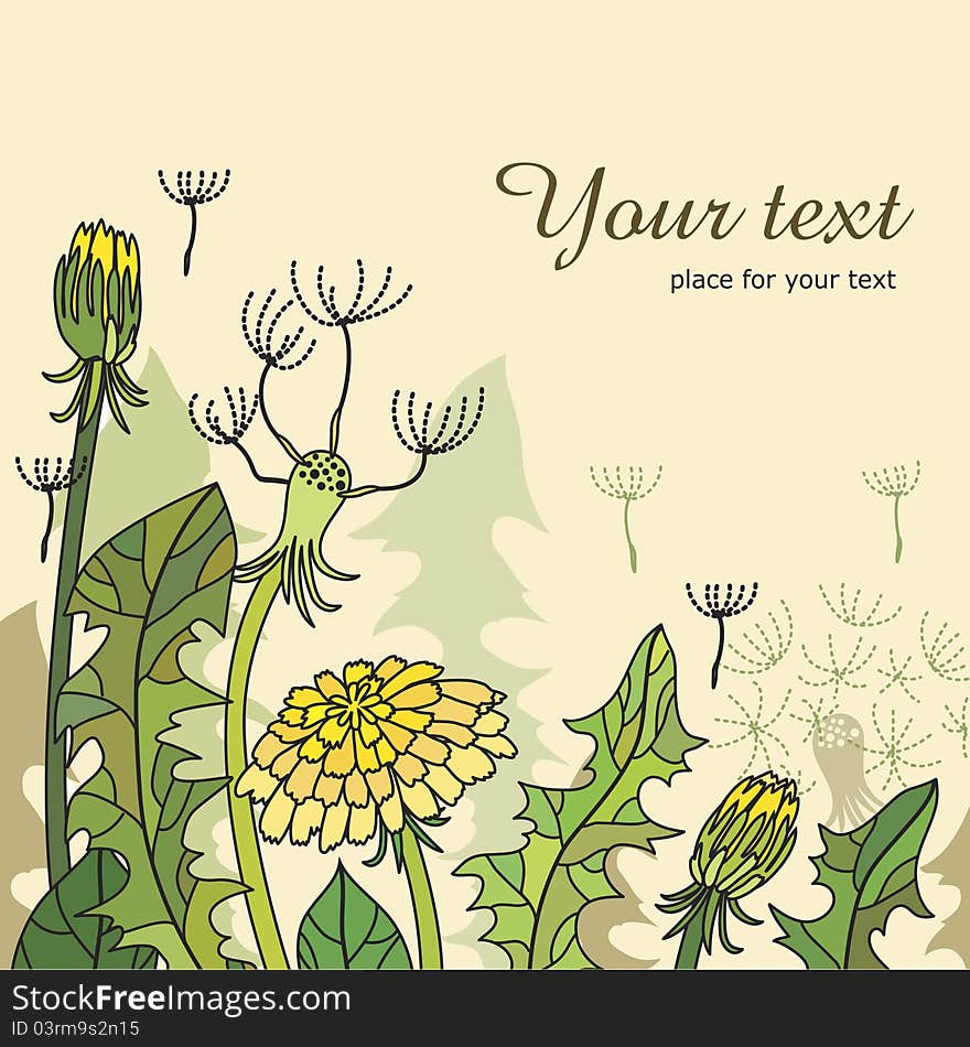 Floral background with Dandelion flowers