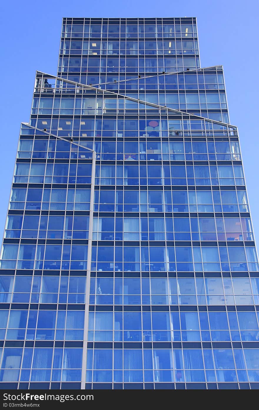 Prague Glass Skyscraper On The Blue Sky