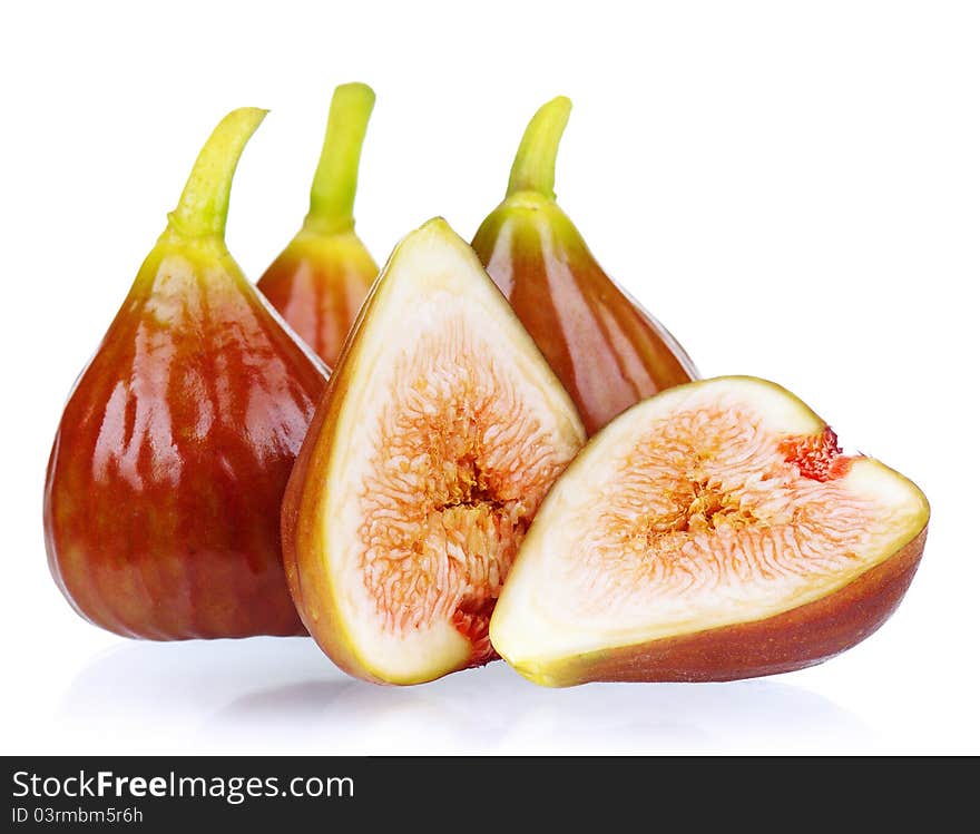 Fresh ripe figs isolated on a white background. Fresh ripe figs isolated on a white background