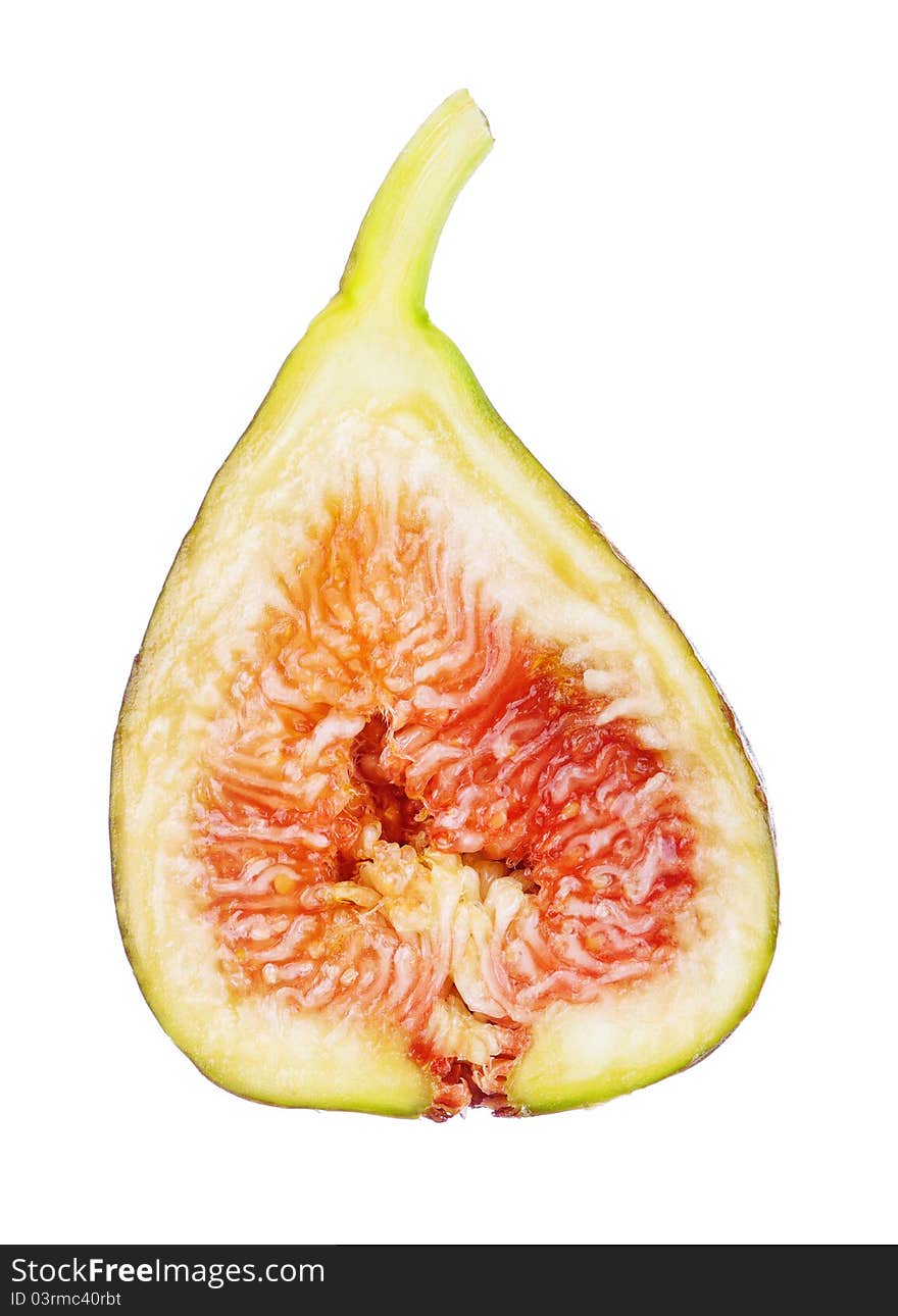 Fresh ripe fig isolated on a white background. Fresh ripe fig isolated on a white background