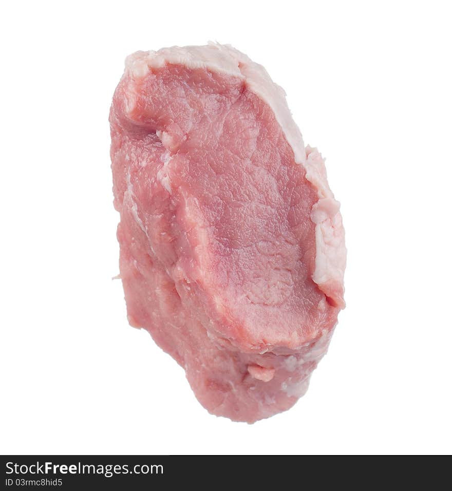 Fresh raw juicy meat on a white background. Fresh raw juicy meat on a white background