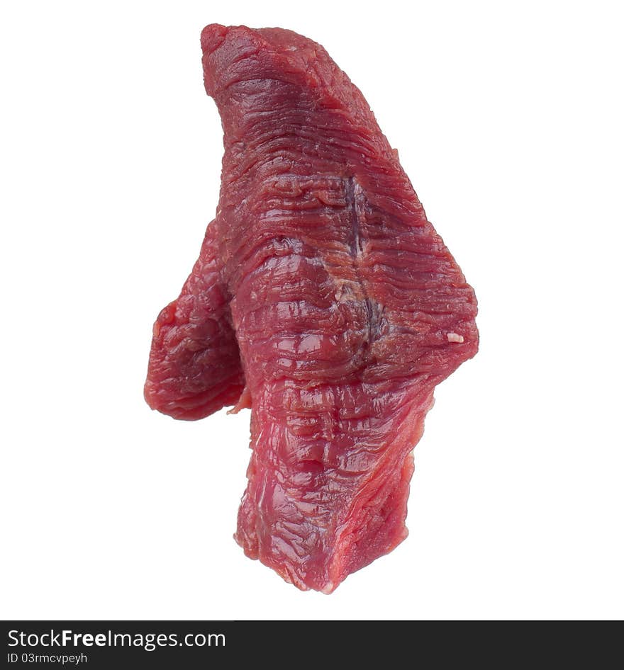 Fresh raw juicy meat on a white background. Fresh raw juicy meat on a white background