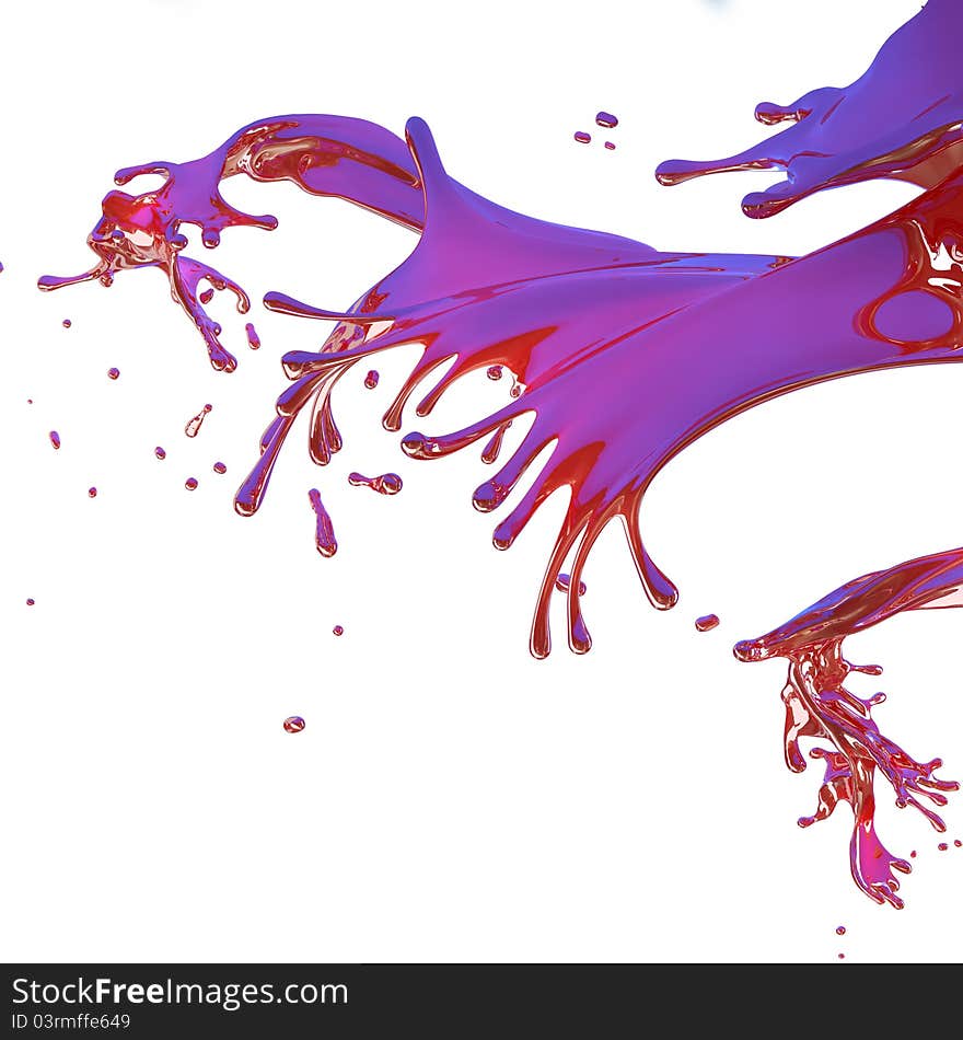 Splashes of red liquid like wine or cherry juice isolated on white background. Splashes of red liquid like wine or cherry juice isolated on white background