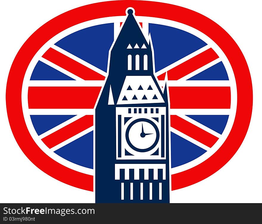 London Big Ben British Union Jack Flag