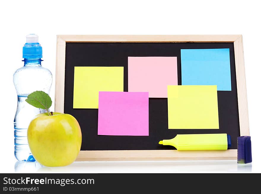 Small wooden blank blackboard isolated on white background. Small wooden blank blackboard isolated on white background