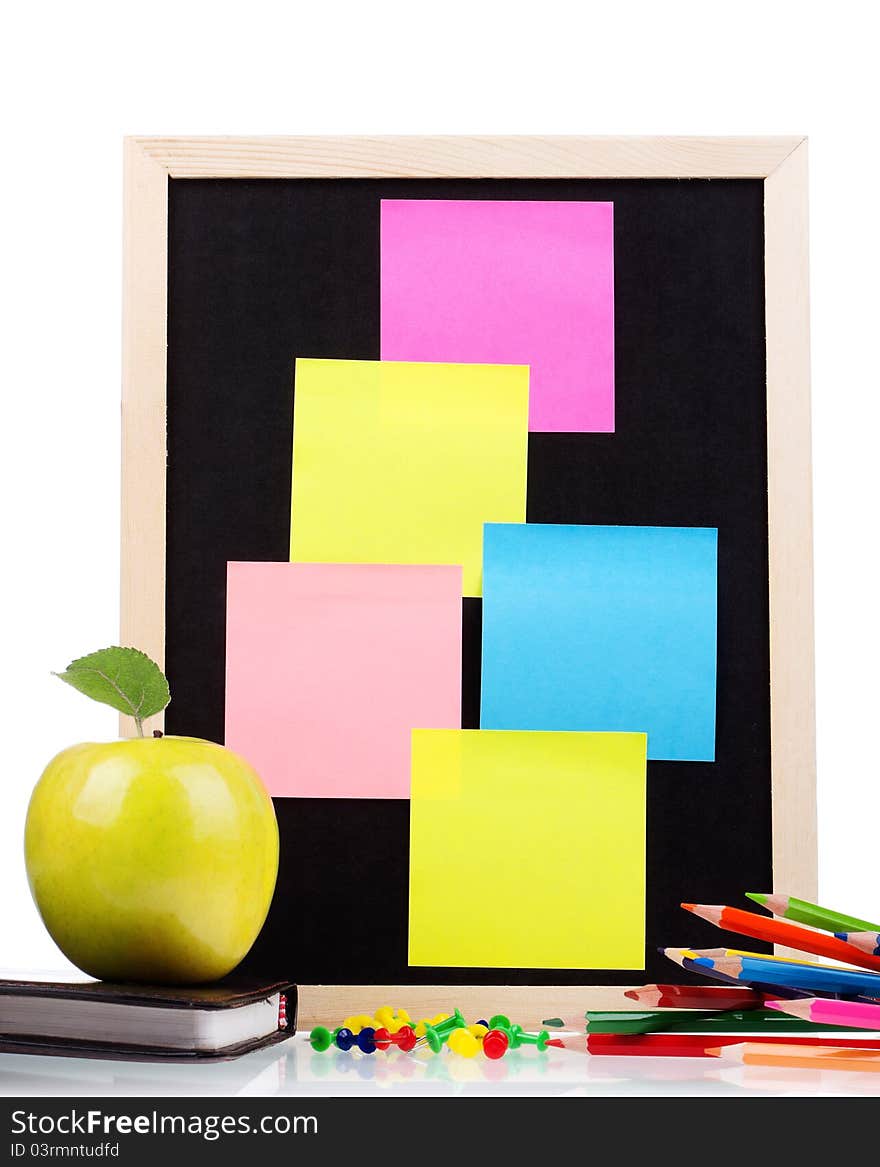 Small wooden blank blackboard isolated on white background. Small wooden blank blackboard isolated on white background