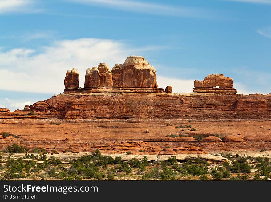 A shoe like rock in late afternoon in canyonlands arizona. A shoe like rock in late afternoon in canyonlands arizona