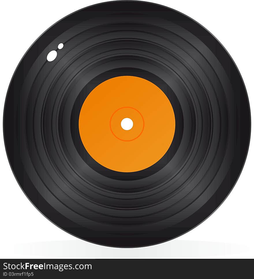 Gramophone record in vector