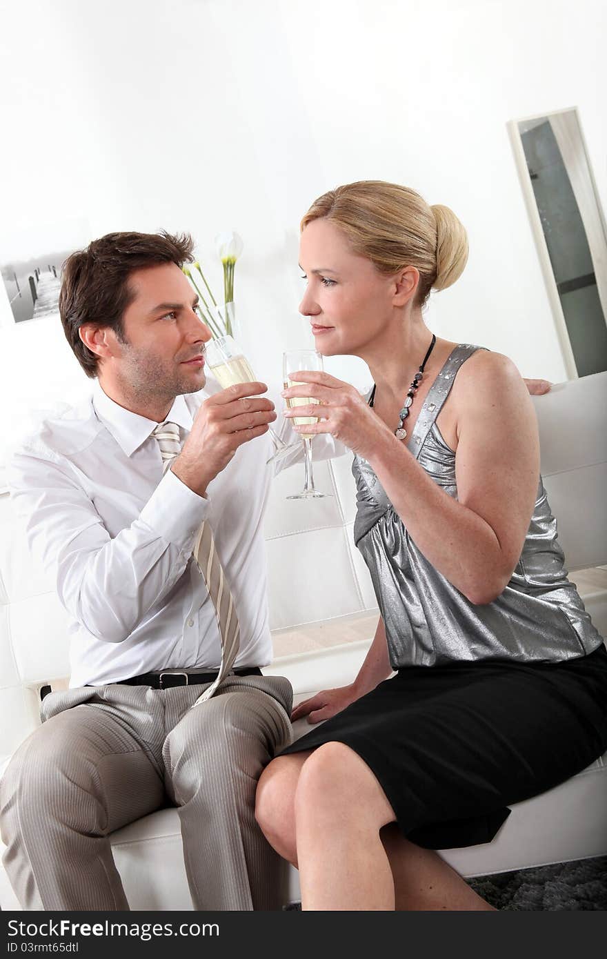 Couple Drinking Champagne